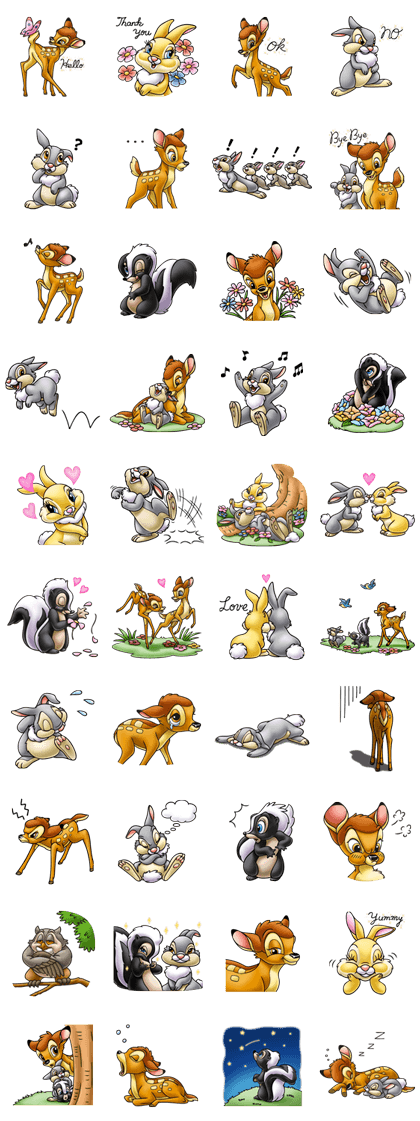 Bambi Line Sticker GIF & PNG Pack: Animated & Transparent No Background | WhatsApp Sticker