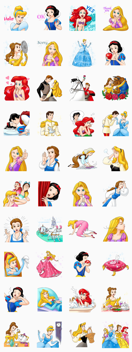 Disney Princess Sticker For Line, Whatsapp, Telegram — Android, Iphone Ios