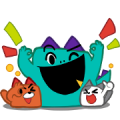 Kozy, Tabby, and Ceela: Fun Never Ends! Sticker for LINE & WhatsApp | ZIP: GIF & PNG