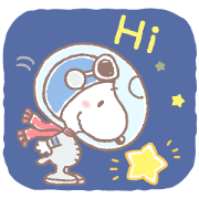 Lovely SNOOPY and Friends: Astronauts Sticker for LINE & WhatsApp | ZIP: GIF & PNG