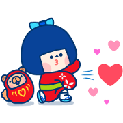 Mi Chan & Puppy Mi Chan& Puppy Sticker for LINE & WhatsApp | ZIP: GIF & PNG