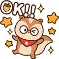 Pcone × A-SONG The Squirrel 16 Stickers Sticker for LINE & WhatsApp | ZIP: GIF & PNG