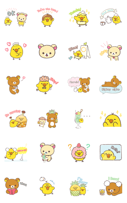 Rilakkuma ～Kiiroitori muffin cafe～ Line Sticker GIF & PNG Pack: Animated & Transparent No Background | WhatsApp Sticker