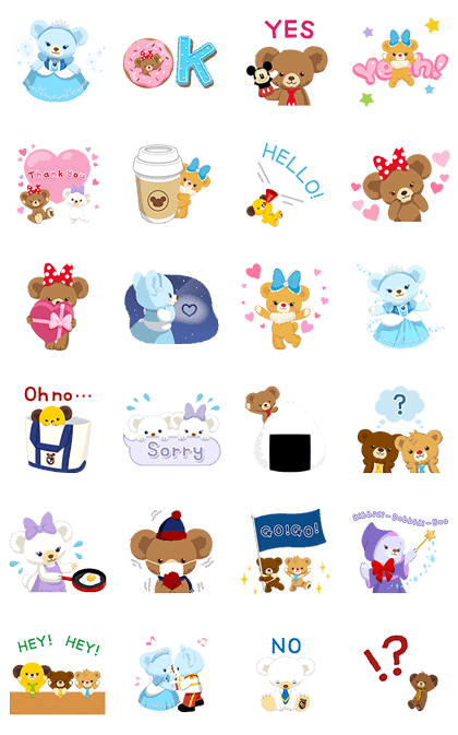 UniBEARsity: Polite Princess Line Sticker GIF & PNG Pack: Animated & Transparent No Background | WhatsApp Sticker