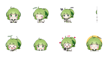 Mintchan: Chibi Debut! Line Sticker GIF & PNG Pack: Animated & Transparent No Background | WhatsApp Sticker