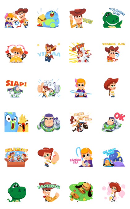 Toy Story 4 : Animated Version Line Sticker GIF & PNG Pack: Animated & Transparent No Background | WhatsApp Sticker