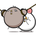 Black and White Chicken: Minds in Sync Sticker for LINE & WhatsApp | ZIP: GIF & PNG
