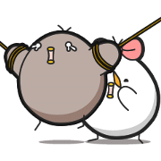 Black and White Chicken: Minds in Sync Black and White Chicken: Minds in Sync Sticker for LINE & WhatsApp | ZIP: GIF & PNG