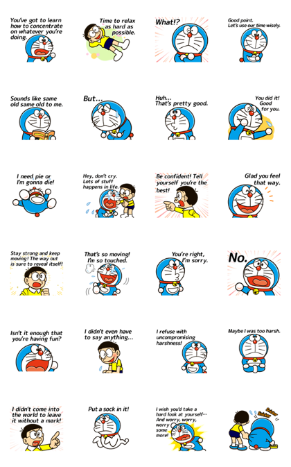 Doraemon Returns: Catchphrase Stickers Line Sticker GIF & PNG Pack: Animated & Transparent No Background | WhatsApp Sticker