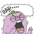 Mr.Eggplant:Trash Talker Custom Stickers Sticker for LINE & WhatsApp | ZIP: GIF & PNG
