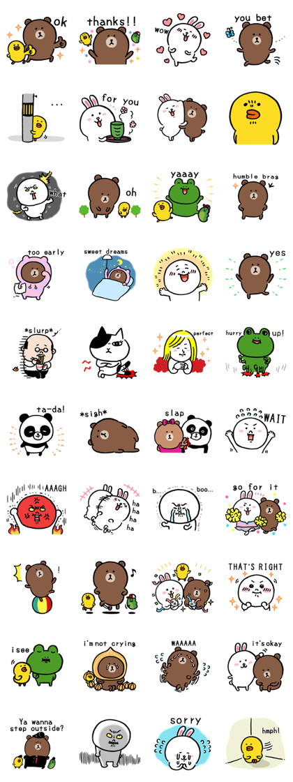 BROWN & FRIENDS × nagano Line Sticker GIF & PNG Pack: Animated & Transparent No Background | WhatsApp Sticker