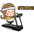 Chubby Girl 2: On a Diet Sticker for LINE & WhatsApp | ZIP: GIF & PNG