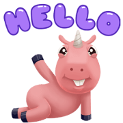 Corny the Unicorn Animated Sticker for LINE & WhatsApp | ZIP: GIF & PNG