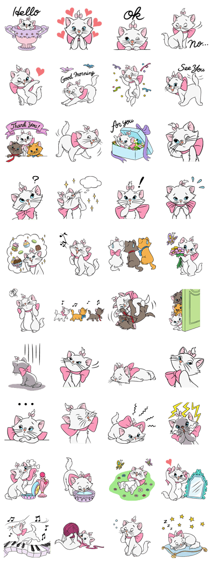 Disney Marie Line Sticker GIF & PNG Pack: Animated & Transparent No Background | WhatsApp Sticker