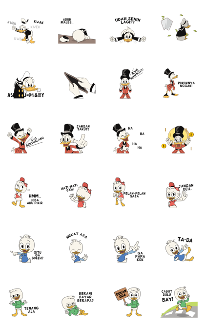 Disney's DuckTales Line Sticker GIF & PNG Pack: Animated & Transparent No Background | WhatsApp Sticker