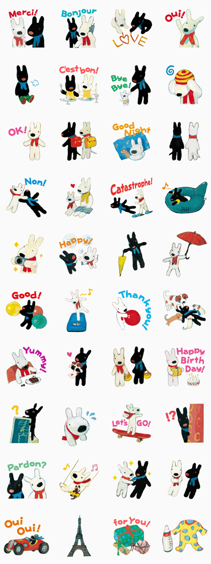 Gaspard et Lisa Line Sticker GIF & PNG Pack: Animated & Transparent No Background | WhatsApp Sticker