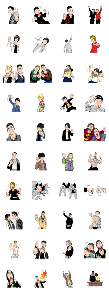 HiGH & LOW THE WORST Line Sticker GIF & PNG Pack: Animated & Transparent No Background | WhatsApp Sticker