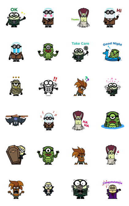 Minion Monsters Animated Stickers Line Sticker GIF & PNG Pack: Animated & Transparent No Background | WhatsApp Sticker