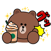 STARBUCKS × BROWN & FRIENDS STARBUCKS×BROWN&FRIENDS Sticker for LINE & WhatsApp | ZIP: GIF & PNG