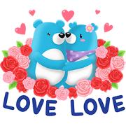 TQM Blue Beary 5 Sticker for LINE & WhatsApp | ZIP: GIF & PNG
