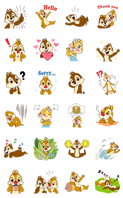 Chip 'n' Dale Animated Stickers Line Sticker GIF & PNG Pack: Animated & Transparent No Background | WhatsApp Sticker