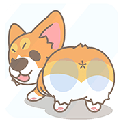 Corgi Pon Pon comes to your heart! Corgi PonPon comes to your heart! Sticker for LINE & WhatsApp | ZIP: GIF & PNG