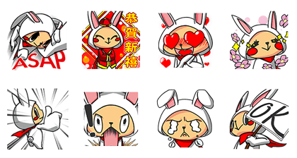 Flash Bunny: Happy Chinese New Year Line Sticker GIF & PNG Pack: Animated & Transparent No Background | WhatsApp Sticker