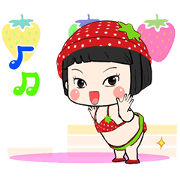 Khing Khing Strawberry Sticker for LINE & WhatsApp | ZIP: GIF & PNG