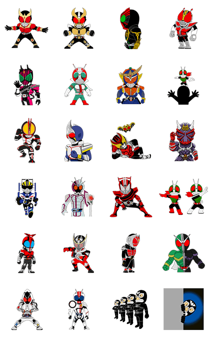 Masked Rider & Friends: Animated Stickers! Line Sticker GIF & PNG Pack: Animated & Transparent No Background | WhatsApp Sticker