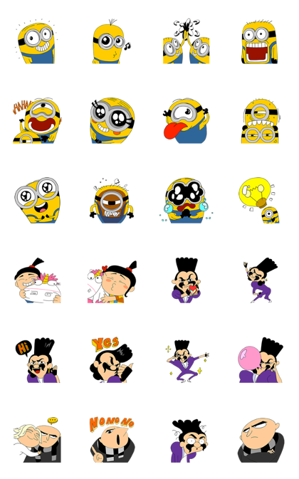 Minions × Momo Wang Animated Stickers Line Sticker GIF & PNG Pack: Animated & Transparent No Background | WhatsApp Sticker