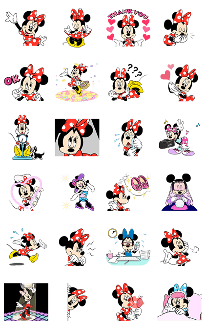 Minnie Mouse Animated Stickers Line Sticker GIF & PNG Pack: Animated & Transparent No Background | WhatsApp Sticker