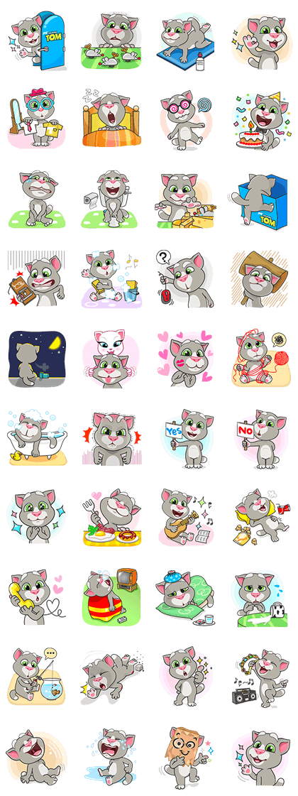 My Talking Tom "Like you Lots" Line Sticker GIF & PNG Pack: Animated & Transparent No Background | WhatsApp Sticker