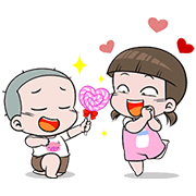 NomYen & HuaKrien Love Story Sticker for LINE & WhatsApp | ZIP: GIF & PNG