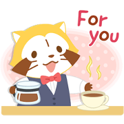 Rascal's Tea Time Stickers Sticker for LINE & WhatsApp | ZIP: GIF & PNG