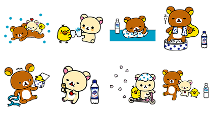 ｢CALPIS｣ Brand × Rilakkuma Stickers Line Sticker GIF & PNG Pack: Animated & Transparent No Background | WhatsApp Sticker