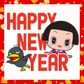 Chico & Kyoe's New Year's Gift Stickers Sticker for LINE & WhatsApp | ZIP: GIF & PNG