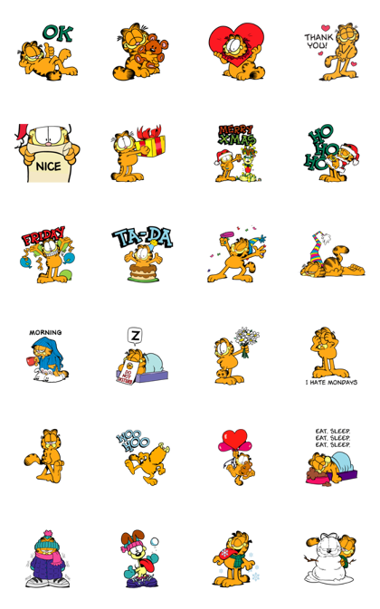 Garfield’s Winter Wonderland Line Sticker GIF & PNG Pack: Animated & Transparent No Background | WhatsApp Sticker