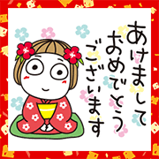 Hanako Pop-Up New Year's Gift Stickers Hanako Pop-Up New Year's Gift Stickers Sticker for LINE & WhatsApp | ZIP: GIF & PNG