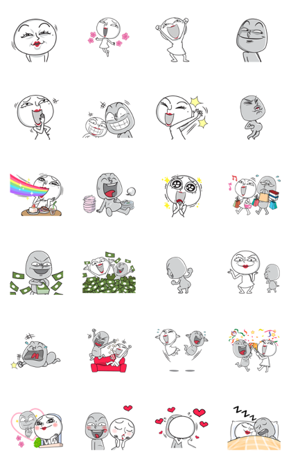 Happy Jieaw Jarw Line Sticker GIF & PNG Pack: Animated & Transparent No Background | WhatsApp Sticker