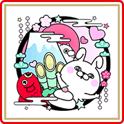 Rabbit & Dog 100% New Year's Gift Stickers (2018) Rabbit&Dog 100% New Year's Gift Stickers Sticker for LINE & WhatsApp | ZIP: GIF & PNG