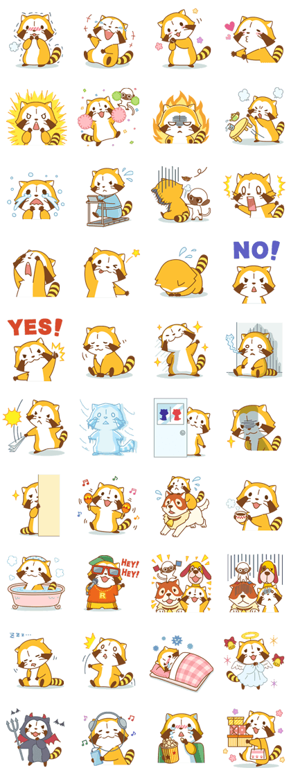 Rascal and Friends Line Sticker GIF & PNG Pack: Animated & Transparent No Background | WhatsApp Sticker