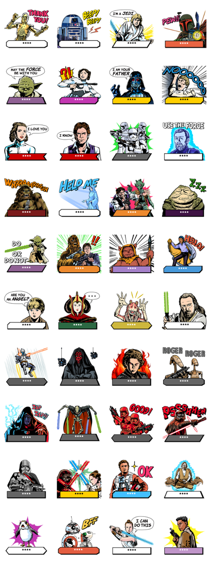 Star Wars Custom Stickers Line Sticker GIF & PNG Pack: Animated & Transparent No Background | WhatsApp Sticker