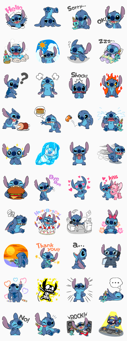 Stitch Stickers: LINE WhatsApp GIF PNG