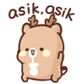 SweetHouse Happy Deer Sticker for LINE & WhatsApp | ZIP: GIF & PNG