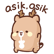 SweetHouse Happy Deer Sticker for LINE & WhatsApp | ZIP: GIF & PNG