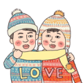 Winter Sweethearts Xmas Stickers Sticker for LINE & WhatsApp | ZIP: GIF & PNG