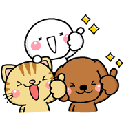 DOG'S HEART CAT'S HEART × shiro Sticker for LINE & WhatsApp | ZIP: GIF & PNG