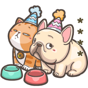 French Bulldog PIGU-Custom Stickers II Sticker for LINE & WhatsApp | ZIP: GIF & PNG