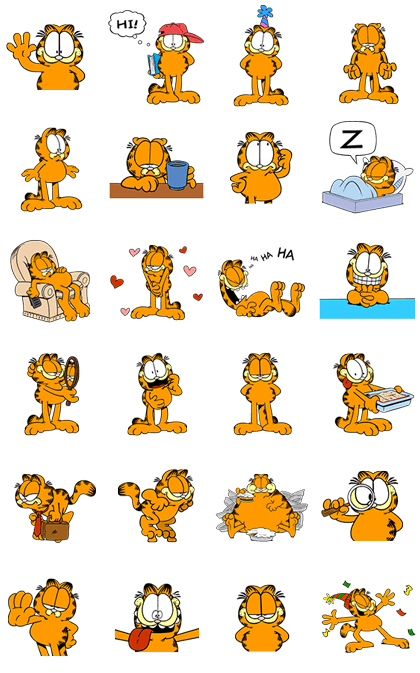 Garfield Animated Stickers Line Sticker GIF & PNG Pack: Animated & Transparent No Background | WhatsApp Sticker