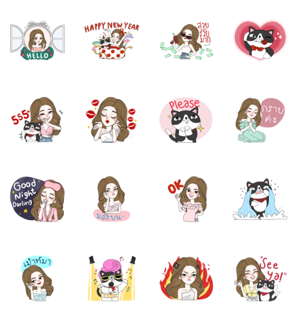 J'Beaut & Jodd: Sparkling Your New Year Line Sticker GIF & PNG Pack: Animated & Transparent No Background | WhatsApp Sticker
